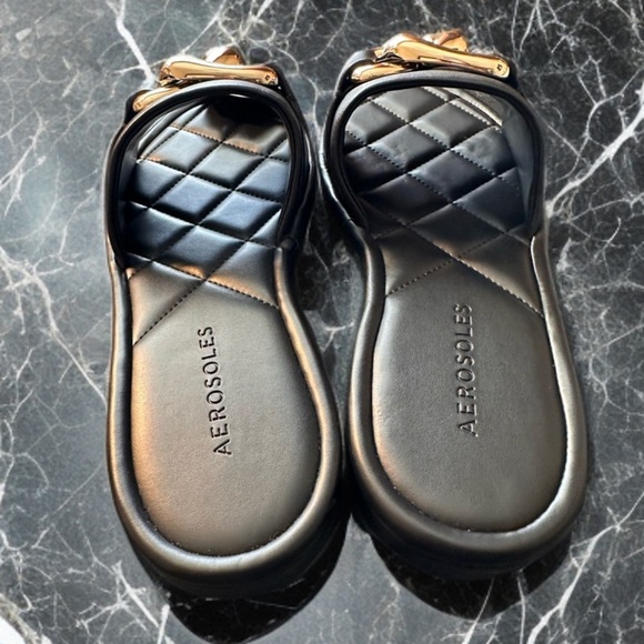 NWT Aerosoles Women's Big Chain Slide Slipper Size 7 Black - Picture 4 of 11